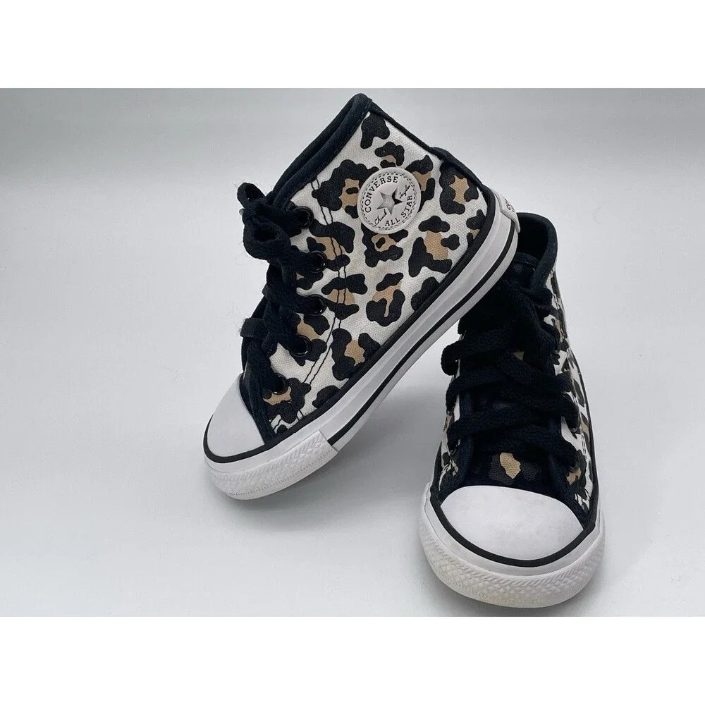 Converse Chuck Taylor Hi Leopard Print Little Kids Size 7 Shoes - Picture 6 of 7